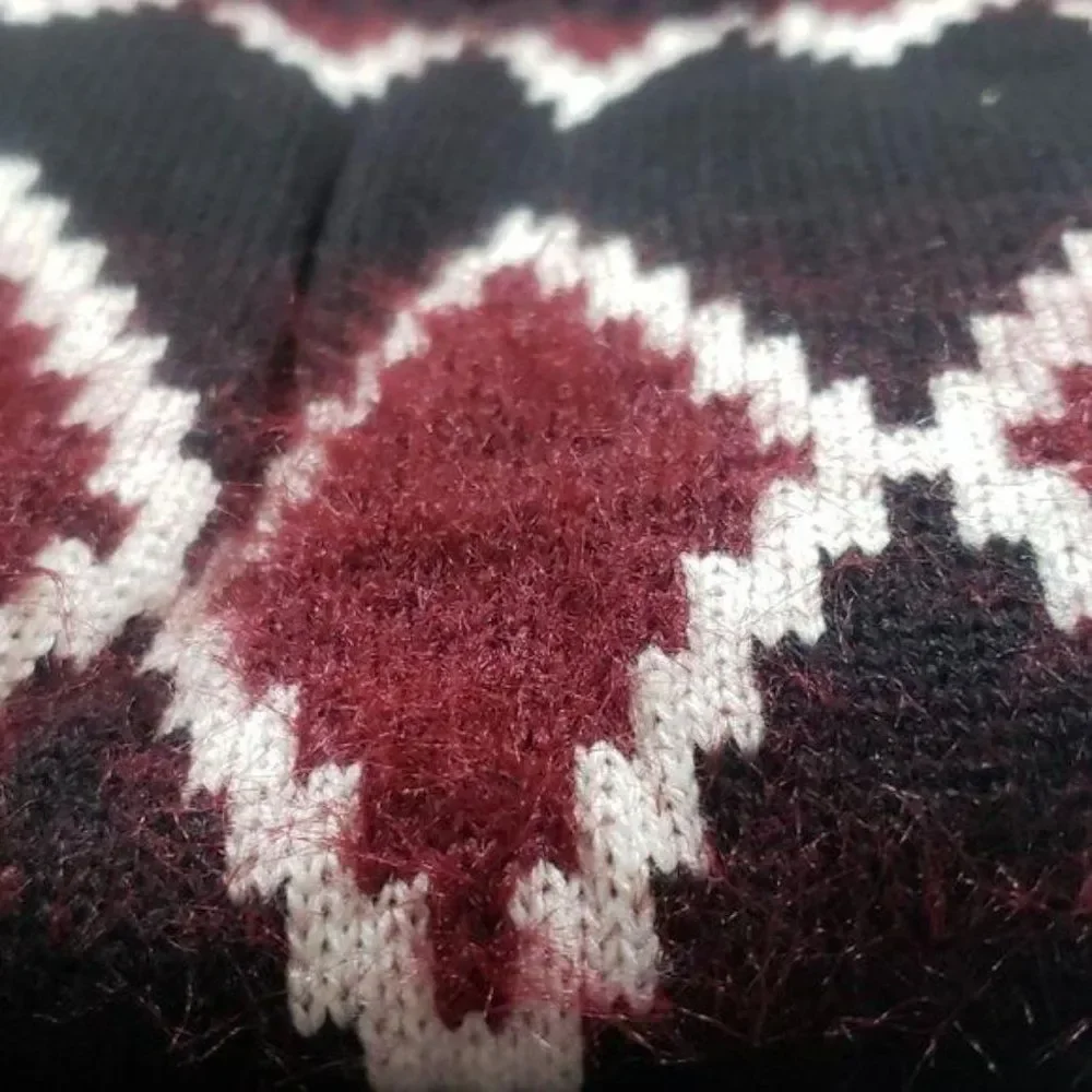 Medium knit aztec red white black dog‎ sweater